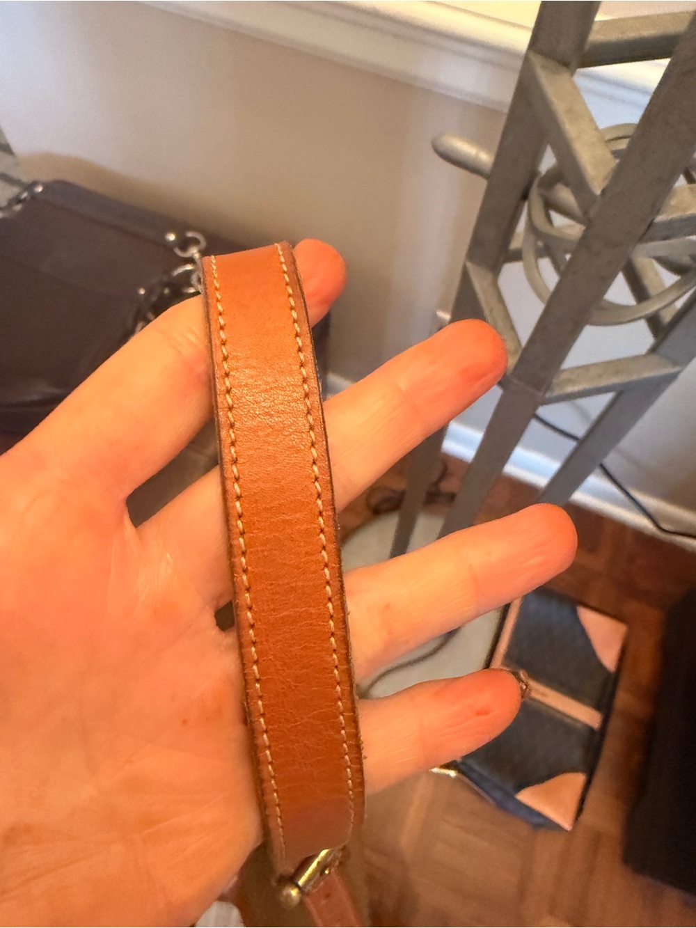 Dooney & Bourke Taupe Pebbled Leather Crossbody with Tan Trim - Picture 6 of 11